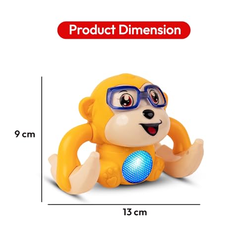 Image of Uonibaby by StarAndDaisy Baby Dancing Monkey Toy with 360 Degree Rotation, Clap Activated Music and LED Lights | Interactive Learning Toy for Babies Toddlers Kids Boys Girls -Yellow