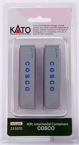 Conteneur 40ft COSCO Kato 23-507D lot de 2 pour modélisme ferroviaire
