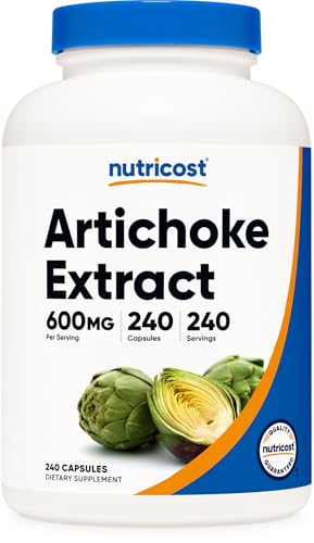 Nutricost Artichoke Extract 600mg 240 Vegetarian Capsules Gluten-Free