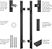 TOGU TG-6018 48 inches Solid Standoffs Heavy-Duty Commercial Grade-304 Stainless Steel Push Pull Door Handle/Barn Door Pull Handle/Glass Pulls, Matte Black Finish