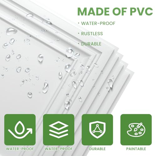 LooYee 24 PCS 24 x 24 Inch White Drop Ceiling Tiles 2 x 2FT PVC Smooth Ceiling Panels - Waterproof Fire-Rated to Prevent Breakage - Cover 96 Sq.Ft by LooYee - Used condition - Image 4