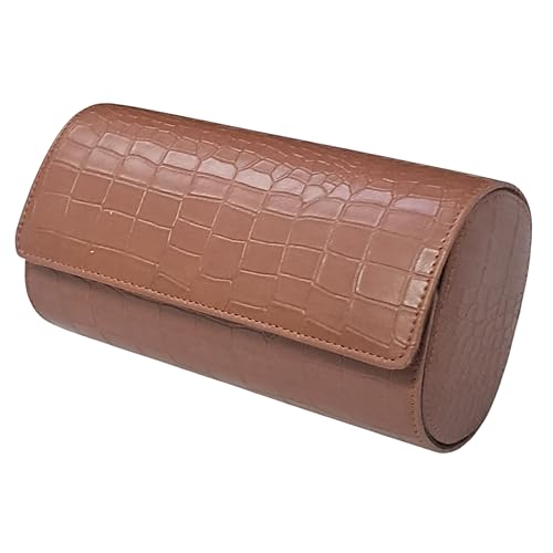 Image of essart Luxury Watch Storage Case - Premium Leather Organizer Box for Exclusive Timepieces, Elegant Display & Protection for Collectors (WR-1013-Croco-Tan)