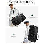 BAGSAMRT 60L Foldable Duffle Bag for Travel, Large Travel Duffel Bag for Men, 4 in 1 Travel Backpack, Carry on Weekender Bag, Black - Image 2