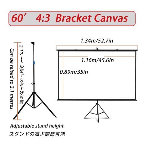 Pantalla portátil para proyector con soporte 60" 4:3 miniatura 7