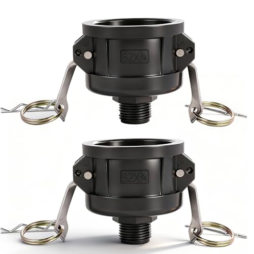 Ceaeso 275 330 Gallon IBC Tote Adapter, Tank Drain Adapter for Garden Hose，IBC Tote Fittings，2 Inch Camlock Fittings to 3/4 Inch Male，2 Pack