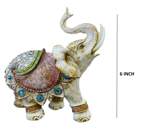 Image of AUGEN Polyresin Elephant Idol Statue Showpiece for Home Decor Decoration and Gifting (1 Piece,7145B1)-A