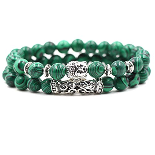 Bracelet en malachite naturelle 8mm de lithothérapie pour homme et femme