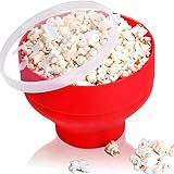 Popcorn Maker Silikon Popper Mikrowelle Karamellisiert Zusammenfaltbar Mikrowellen Popcorn Topf Schüssel Mit Deckel Mikrowellen-Silikon Popcorn Maker Für Popcorn, Mikrowelle 20 X 20 X 15,5 cm