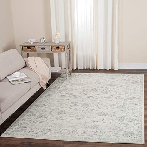Safavieh Carnegie Collection CNG621D Teppich für Wohnzimmer, Schlafzimmer, Vintage-Design, fusselfrei, 122 x 182 cm, Creme/Grau