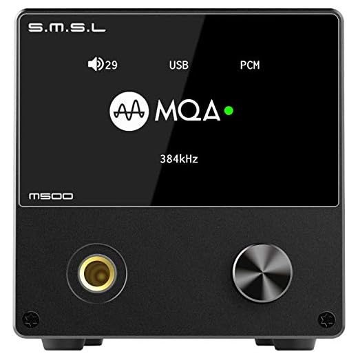 S.M.S.L M500 DAC Headphone Amp Supports MQA decoding ES9038PRO D/A chip USB Uses XMOS XU-216 with Remote Control (Black)