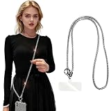 Turkalla Phone Crossbody Lanyard, Crystal Cellphone Lanyard with Full Rhinestone Bling Glitter, Bling Cellphone Strap with Tether Patch for Android/iOS Phone/iphone 17