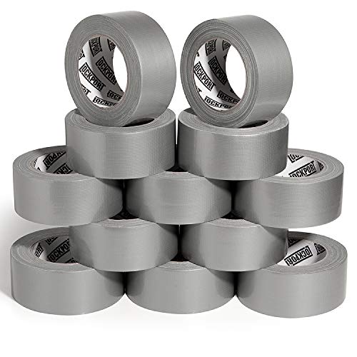 Silver Duct Tape - 12 Roll Multi Pack - 30 Yards x 2 Inch - Strong, Flexible, Waterproof and Tear by Hand - Bulk Value for Home Use, Do-It-Yourself Projects and Repairs
