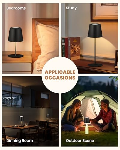 2 Pack Cordless RGB Table Lamp,Wireless Bottle Lamp,3 Level Dimming & RGB Cycle LED Portable Desk lamp - image 8