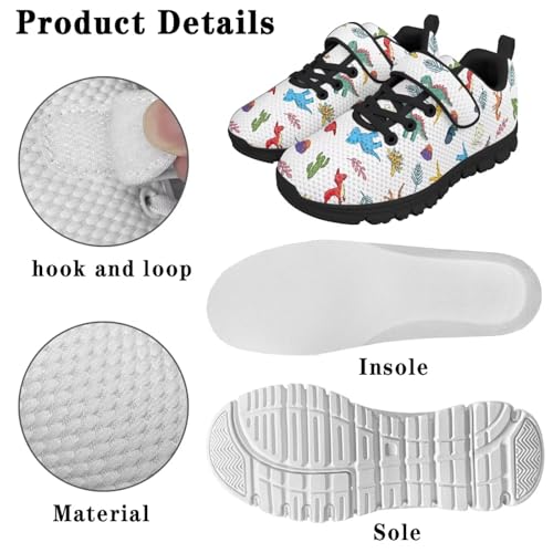 Children's Dinosaur School Sneaker Running Barefoot Shoes Lace Up Hiking Sneakers for Boys Girls4