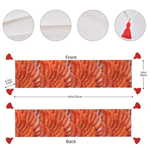 Chemin de table de Noël infroissable texture sashimi pour table cuisine et salon - 5