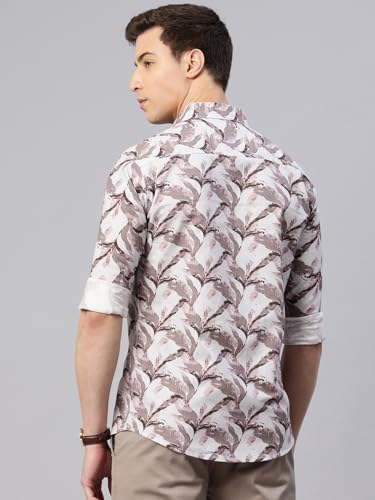 Image of Majestic Man Custom Abstract Printed Pure Cotton Slim Fit Casual Shirt