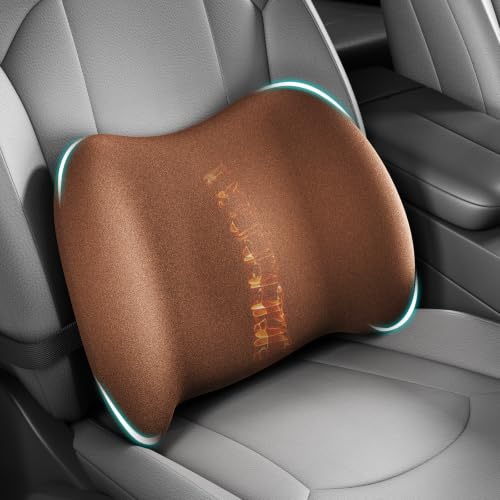 Image of BYMECOST Lumbar Support Pillow for Car, Memory Foam Car Back Cushion