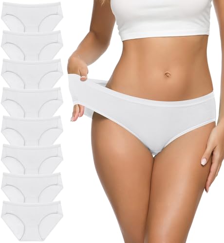 Image of Eiggam Women's Cotton Bikini Panties,High-Cut Full Coverage Stretch Cool Underwear for Women