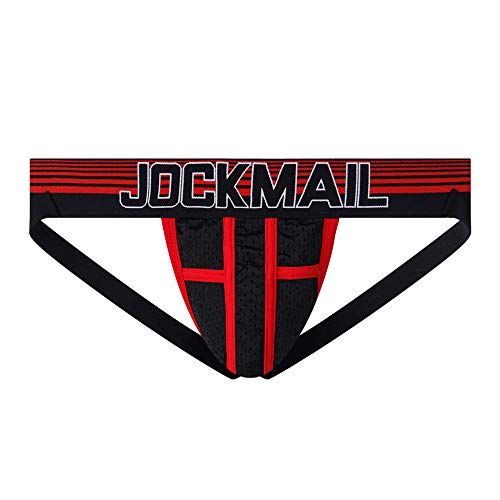 JOCKMAIL Jockstrap Men Underwear String Thong Men Underwear Gay Panties Men Briefs Thong (L, Red) - Image 4