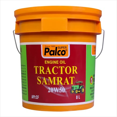 Image of PALCO Tractor Samrat 20W50 CF Multigrade Diesel Engine Oil for Tractors 8 Litre, Heavy Duty Engine Oil Compatible with Escorts, Ford & Eicher Increased Drain Interval