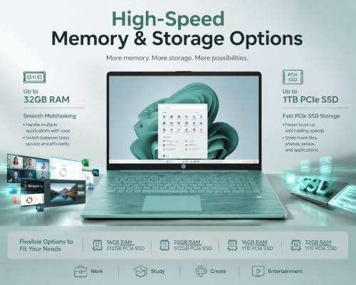 Image of HP 17.3 inch Touchscreen Laptop, 13th Gen 10-Core Intel Core i5, 20GB RAM, 512GB PCIe SSD, Intel Iris Xe Graphics, Backlit Keyboard, Office 365, Windows 11, Fingerprint