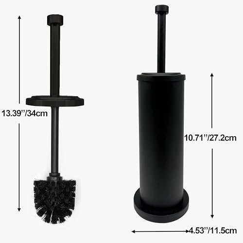 Image of Matte Black Toilet Bowl Brush with Holder, Durable Bathroom Cleaning Tool, Modern Design for Easy Toilet Maintenance, Bathroom Cleaner Brush for Efficient Cleaning and Hygiene