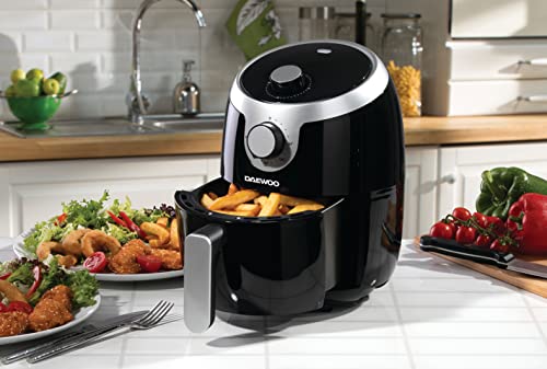Daewoo SDA1599 2L Single Pot Air Fryer met snelle luchtcirculatie en 0-30 minuten timer, 80-200 °C temperatuurbereik en bescherming tegen oververhitting, afneembare bakplaat en antislipvoeten, zwart - Afbeelding 5