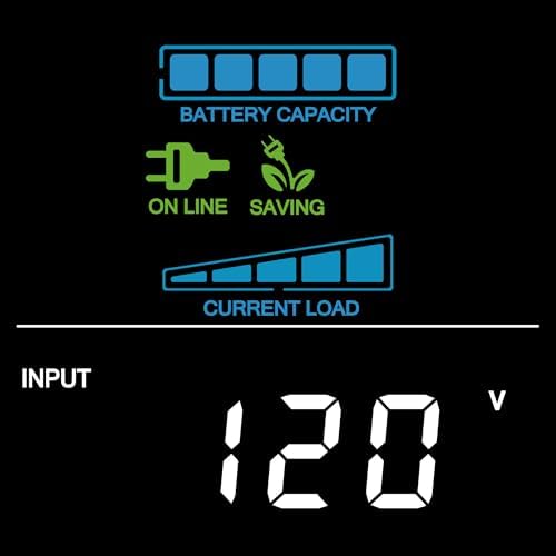 CyberPower CP1500PFCLCD PFC Sinewave UPS System, 1500VA/1000W, 12 Outlets, AVR, Mini Tower, Black - 4