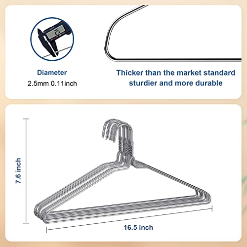 Specilite Wire Hangers 100 Pack, Metal Wire Clothes Hanger Bulk For Coats, Space Saving Metal Hangers Non Slip 16 Inch 12 Gauge Ultra Thin For Standard Size Suits, Shirts, Pants, Skirts #TOP1