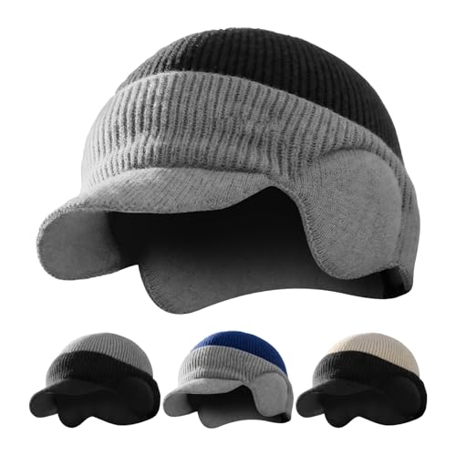 Sombrero de invierno con protección para los oídos – Calor forrado de forro polar | Escudo a prueba de viento con orejeras térmicas | Gorro de punto | Para ciclismo al aire libre, esquí, senderismo