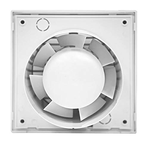 Badkamerventilator met front, 100 mm diameter, stille ventilator (met timer/naloop, wit) - Image 7