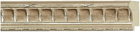 Picture Frame Moulding (Wood) 100ft Bundle - Traditional Silver Finish - 2" Width - 5/8" Rabbet Depth