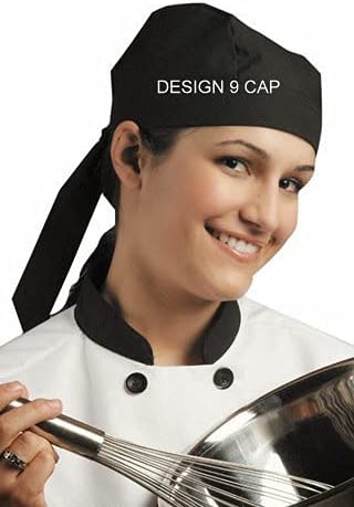 Neel Kamal EXPORTS Adjustable Mens Womens Black Chef Cap