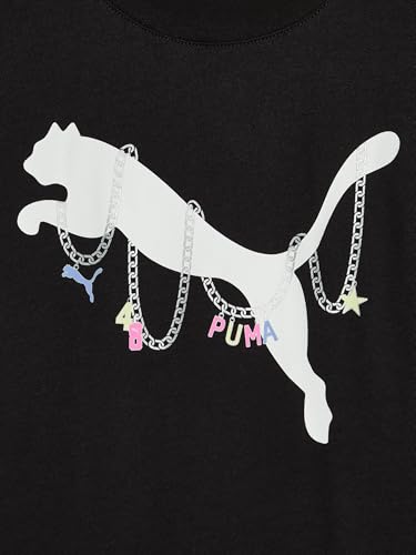Image of PUMA Girls' Short Sleeve Tee & Legging Set, Logo Graphics, Crewneck