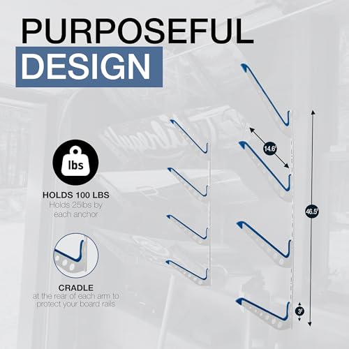 Wandregal für Strandstuhl und Regenschirm, Metall, verstellbar, 4 Ebenen, Strandzubehör