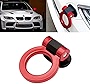 Xotic Tech JDM Track Racing Style Bumper Trailer Tow Hook Ring Decoration Sticker Universal Fit All Car Truck SUV, Red