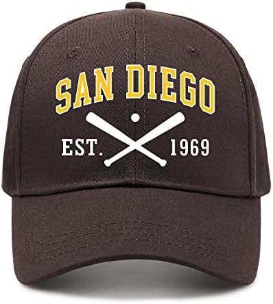 San Diego Hat Women Men Snapback Cap Mesh Trucker Hat Youth Embroidered Adjustable Dad Hats Brown Sport Fan Apparel Gifts