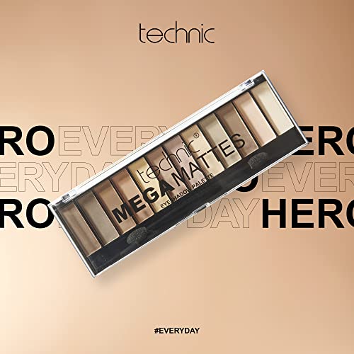 Technic Mega Mattes Nude Eyeshadow Palette - 12 Pigmented, Professional, Long Lasting, Easy to Apply and Blendable Matte Shades for the Perfect Look for Day or Night 18g - Image 3