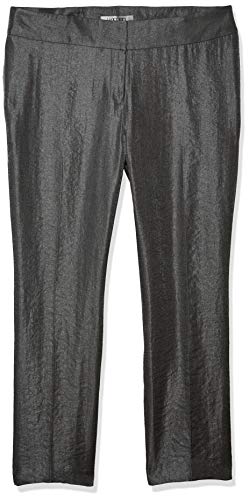 Kasper Women's Petite Metallic Slim Pant, Silver, 8P