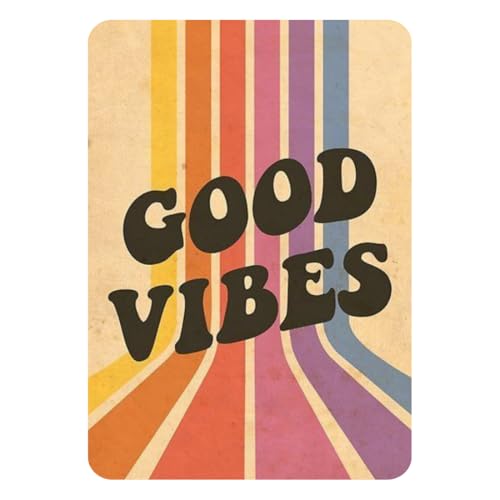 Image of Zesta Bathroom Decor Items Washroom Decor Tin Sign | Aesthetic Posters Wall Poster for Bedroom | Magnetic Cafe Decoration Items / Restaurant Decorations Items | Quirky Home Decor Bar Accent (Good Vibes)