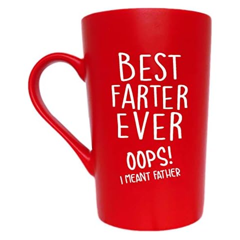 Funny Christmas Gifts Dad Coffee Mug for Dad, Best F Ever Oops I Meant Father, Fun Dad Mug Gifts from Daughter Son, Red 12 Oz Cover