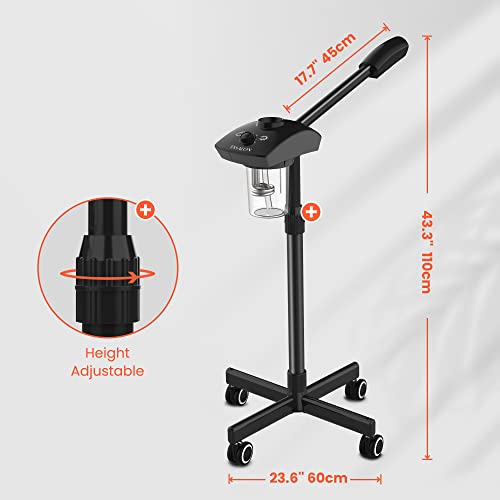 TASALON Ionic Facial Steamer, Professional Face Steamer for Facial, Esthetician Steamer for Face Spa and Salon Beauty, Hot Ionic Mist Face Steamer for Facial Deep Cleaning Skin Care Equipment- Black - Thumbnail 2