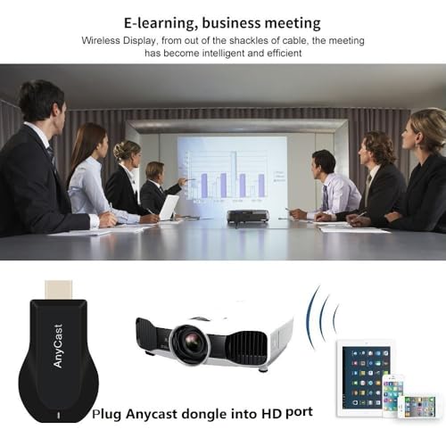 Image of SmartSee Anycast HD Wireless Display Adapter WiFi 1080P Mobile Screen Mirroring Receiver Dongle for iPhone Mac iOS Android to TV Projector Support Miracast Airplay DLNA