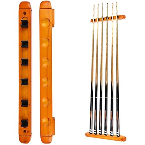 Gancon Billard Snooker Wandmontage 6 Löcher Holz Queue Rack Halterung Cover