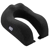 SEALY, Ergonomic Travel Pillow with Premium Memory Foam, Tailored Just for You with Contoured Support, The Ultimate Relaxation for Flights, Road Trips, and Your Home, Black