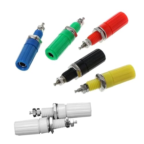 Conector de poste de conexión de 4 mm con conector tipo banana blanco en pack de 2 piezas 4