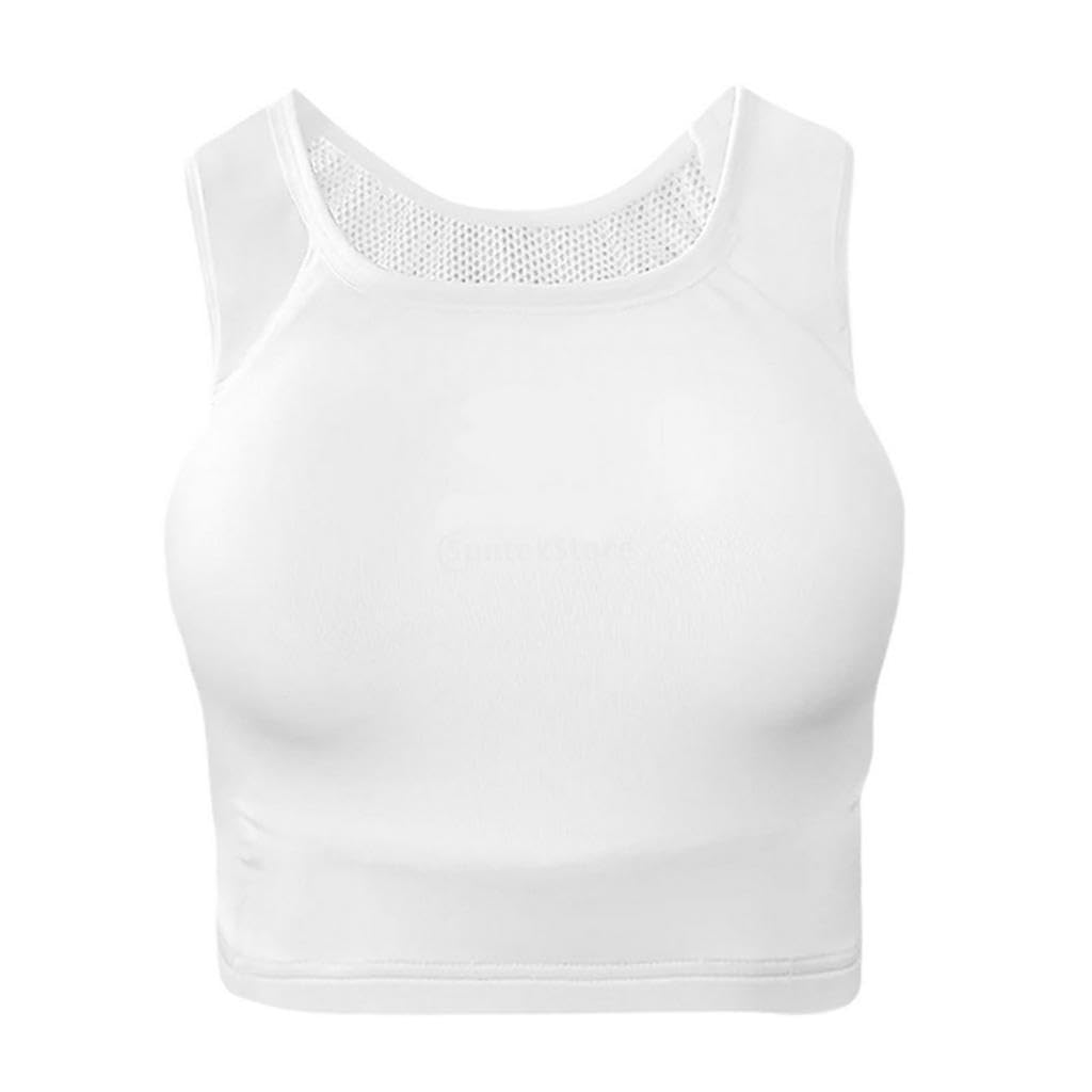 Karate Brustschutz Damen Schutzweste Fitness Sport Zubehör Atmungsaktives Mesh PC Innenfutter Elastisch Praktischer Einsatz für Taekwondo Rugby