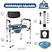 Eosprim Bedside Commode Extra Wide Seat, Heavy Duty Toilet Seat Riser, 3 in 1 Width and Height Adjustable Commode Chair, Portable Toilet for Adults, Shower Potty Chair for Elderly Disabled Seniors