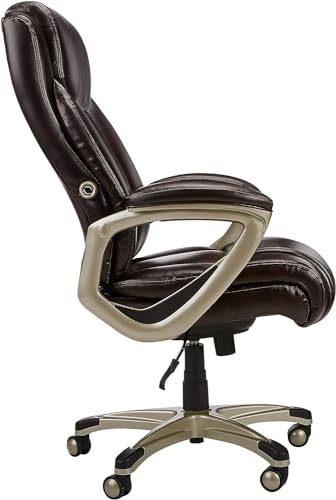 Amazon Basics Big & Tall Executive Office Desk Chair with Lumbar Support, Adjustable Height, 350 Lb Capacity, Black Pewter Finish, 28.5" D x 30.25" W x 47.9" H - Image 6