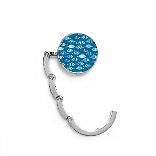 Colgador de bolso para mesa, ideal para oficinas y restaurantes con diseño de peces azul